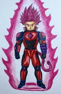 A drawing of a possible Super Saiyan Rage-type form for Ledas, drawn and colored by SuperTaiko1