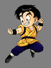 Krillin wearing a new outfit