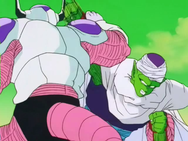 Piccolo Vs Freezer- Transformación 1, Piccolo Vs Frezzer- Transformación 1  Piccolo Es hora de sacar la basura del universo No me subestimes  cuernotes Yo me encargaré de limarle los