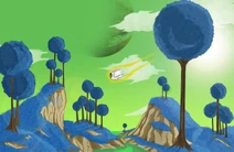 A Saiyan pod landing on Namek