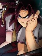 Junto a Blondinka en la portada del Capítulo 2 de Dragon Ball:Bitch Club.