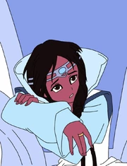 Shanti waiting for Goku and Future Trunks