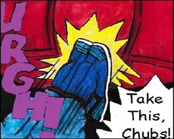 Chalot kicks Pooh in the stomach