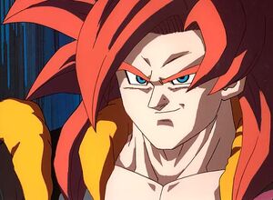 Why does Gogeta have red hair in his Super Saiyan 4 form whereas