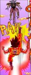 Goku kicking Freeza with the Kaioken