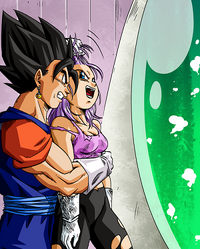 Vegetto holding Ginyu