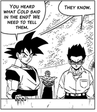 Gohan reassuring Goku