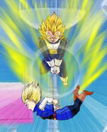 Vegeta attacking Android 18. Drawn by Eiki