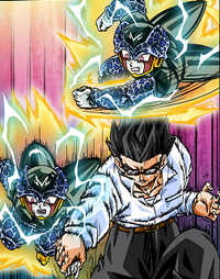 Gohan dodging Cell Jr