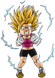 Bra as a Super Saiyan 2 in the novelization