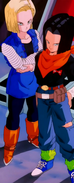 Android 17 with his elder twin sister, Android 18