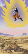 On the planet, Goku right before finishing Buu