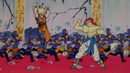 Bojack (right) fighting Goku in Dr. Slump