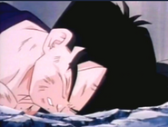 teen gohan leys on ground defeated and dead