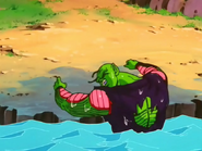 Piccolo recovering after a vicious attack from Imperfect Cell