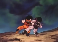 Goku punches Turles