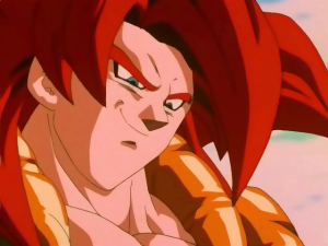 dragon ball series - Why does Gogeta SSJ4 have red hair? - Anime