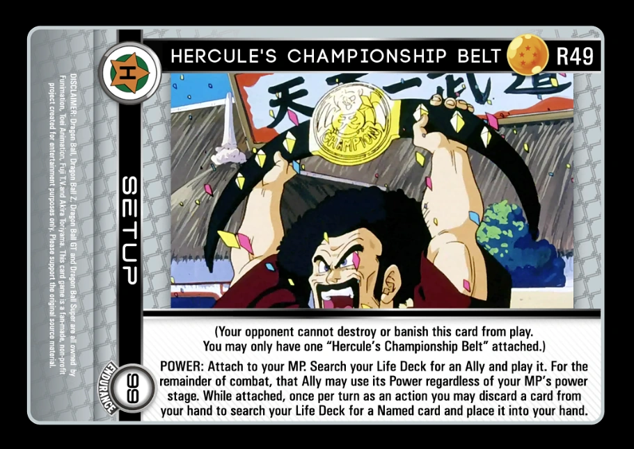 Hercule's Championship Belt DragonBallZTCG Wiki Fandom