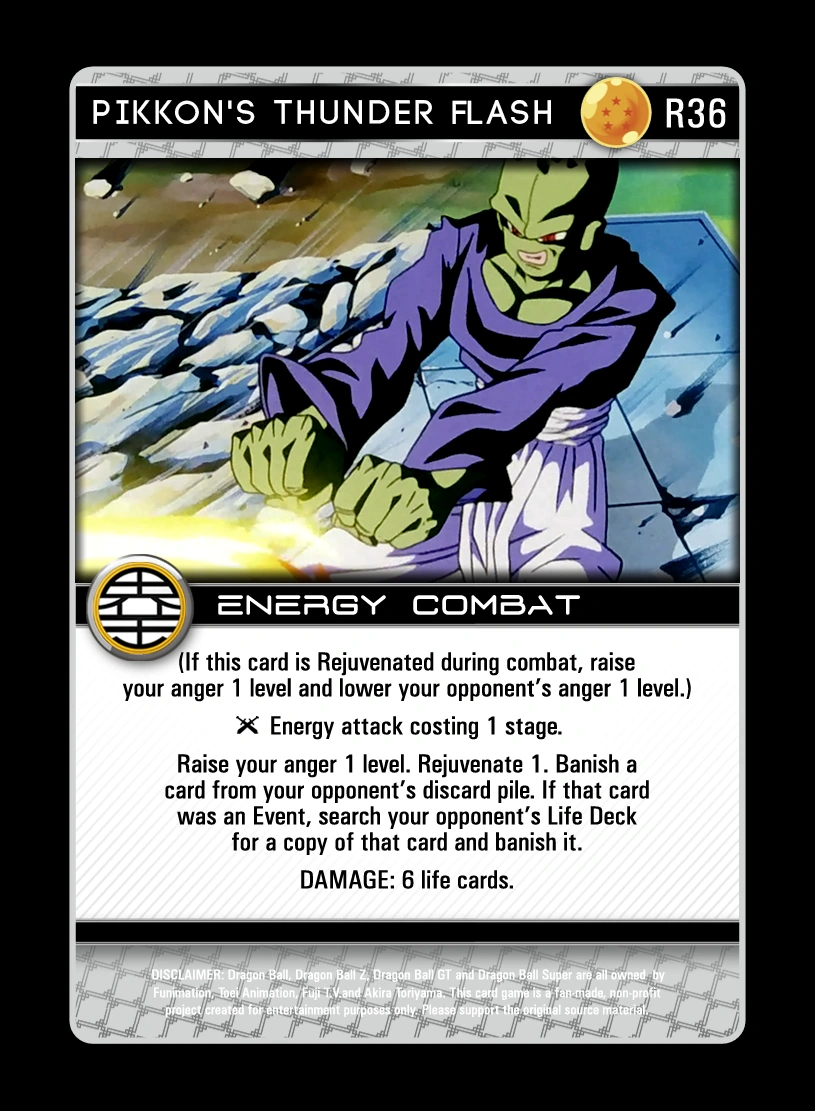 Pikkon's Thunder Flash | DragonBallZTCG Wiki | Fandom