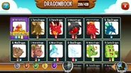 Main Dragon Book page showing rarity selector