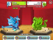 Fighting Emerald Dragon with Crystal Dragon