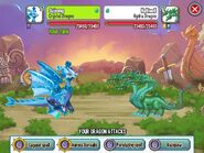 Fighting Hydra Dragon with Crystal Dragon