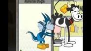 Animation Dragon milking a cow