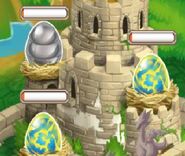 Armadillo Dragon egg and two Electric Dragon eggs