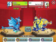 Fighting Blue Fire Dragon with Crystal Dragon