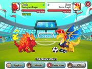 Fighting Soccer Dragon with Flaming Rock Dragon