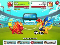 Fighting Soccer Dragon with Flaming Rock Dragon