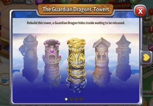Rebuild this tower, a Guardian Dragon hides inside waiting to be released.