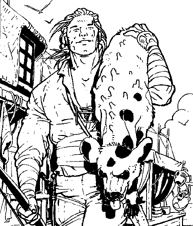 Ian, con un leocanide appena abbattuto.