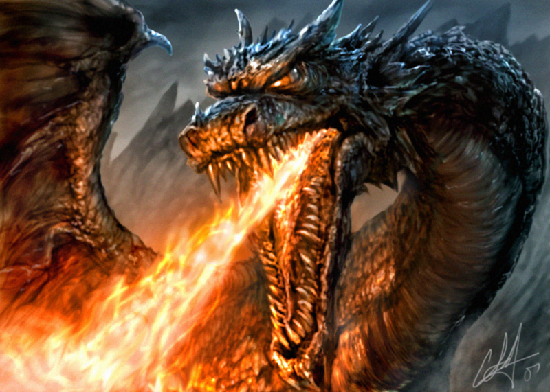 images of dragons breathing fire