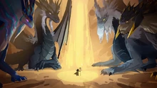 The Archdragons gather around Queen Aditi to receive her judgement[3]
