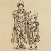 Ezran and Callum in armor