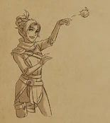 Rayla tossing a fruit[59]