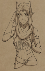 Rayla wearing Callum's scarf[20]
