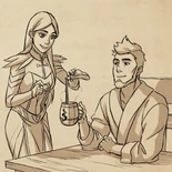 Viren enjoying Claudia's hot brown morning potion[6]