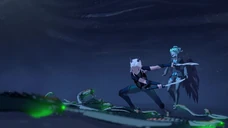 Rayla protects Nyx from Soulfang Serpents