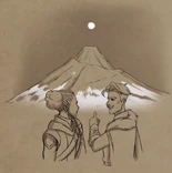 Tristan pointing the way for Corvus[13]