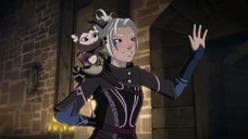 Rayla and Stella wave at Callum after stealing his keys