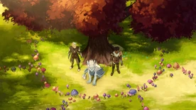 Zym, Soren, and Corvus surrounded by mushrooms[20]