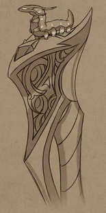 Aaravos's caterpillar familiar on the relic staff[8]