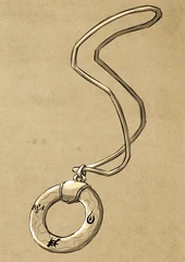 Callum's Ocean amulet sporting the "Aquis Spirare Faucibus" runes