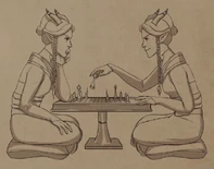 Lujanne challenging herself to a match of chess[12]