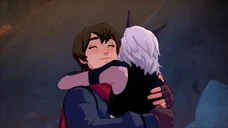 Callum and Rayla hug