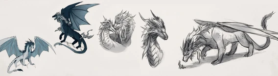 Concept sketches of Avizandum and Zubeia in The Art of The Dragon Prince[2]