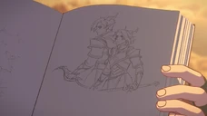 Callum shows Rayla a sketch of her parents, proving that he used "Historia Viventum" to find the truth