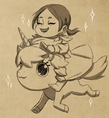 Young Claudia riding a unicorn[39]